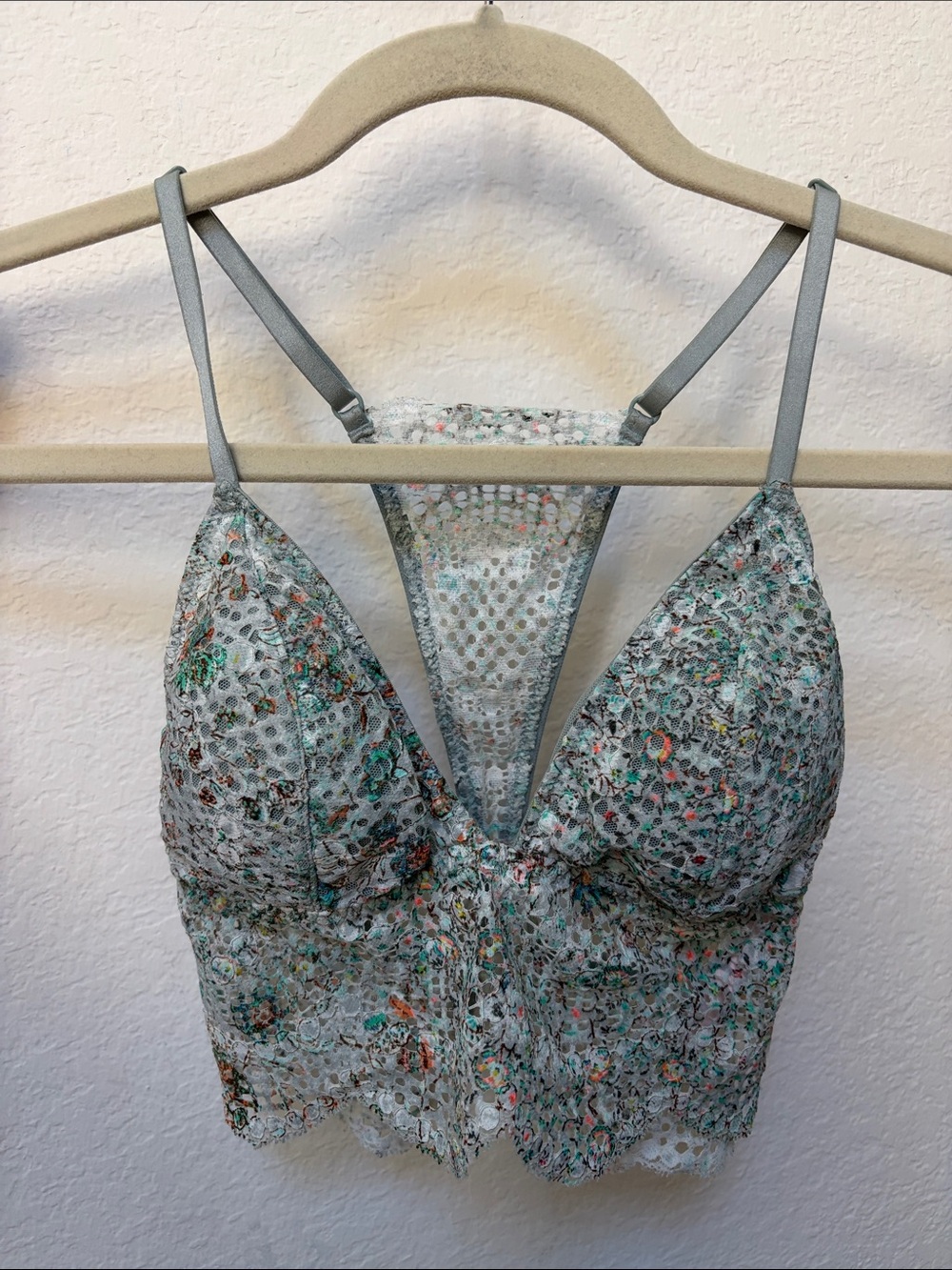 Victoria's Secret Mint Floral Lace Racerback Bralette